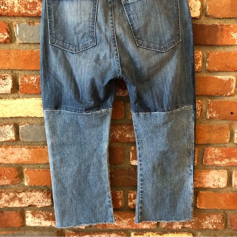 Revice Cropped Patchwork Distressed High Rise Jea… - image 5